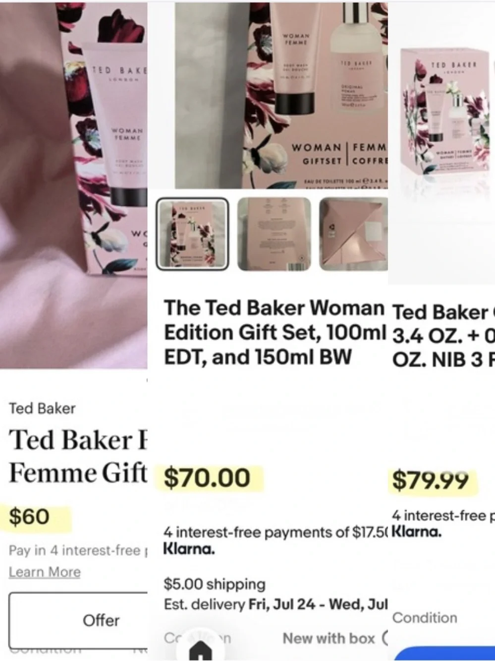 Ted Baker 3-Piece Gift Set - WOMAN Bodywash, Full & Travel Size Scent $99 New